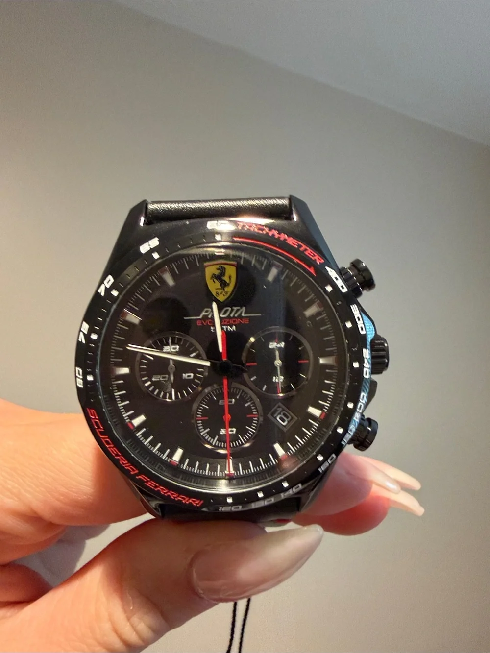 Ferrari Black and Red Sport Chronograph Watch